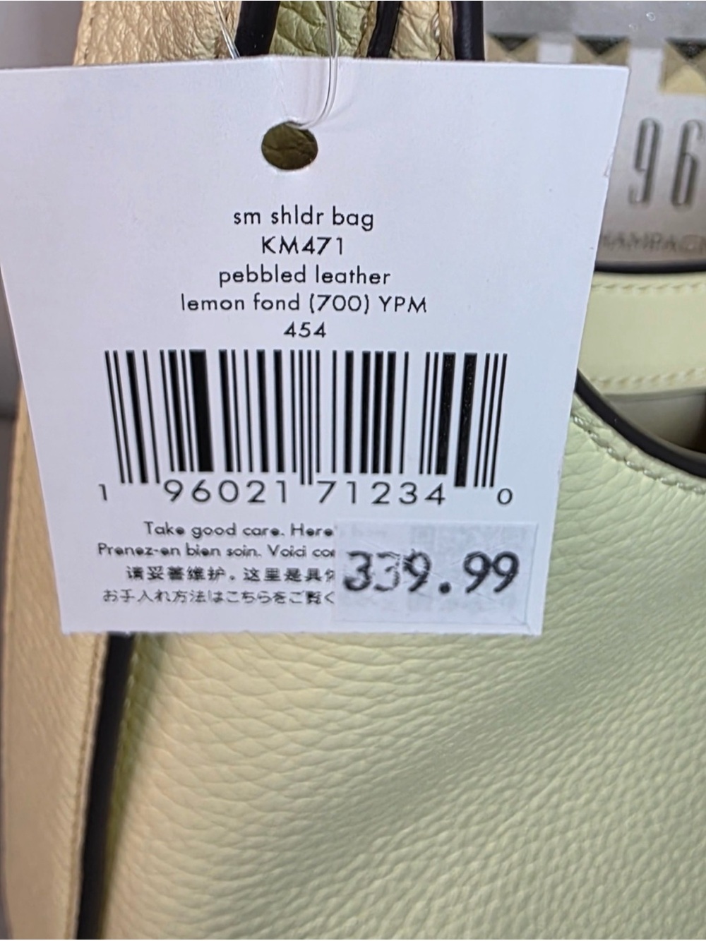NWT Kate Spade 454 Pebbled Leather Shoulder Bag Lemon Fondant - Picture 3 of 8